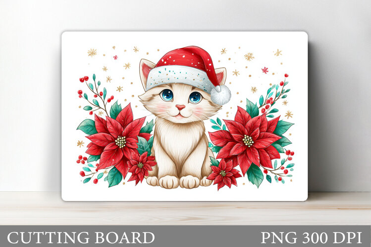 Christmas Cat Cutting Board. Christmas Cutting Board Design example image 1