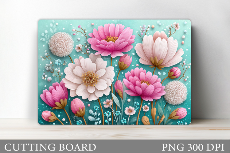 Floral Cutting Board Design. Flowers Cutting Board