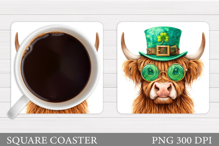 St Patrick Cow Coaster. St Patrick Coaster Sublimation