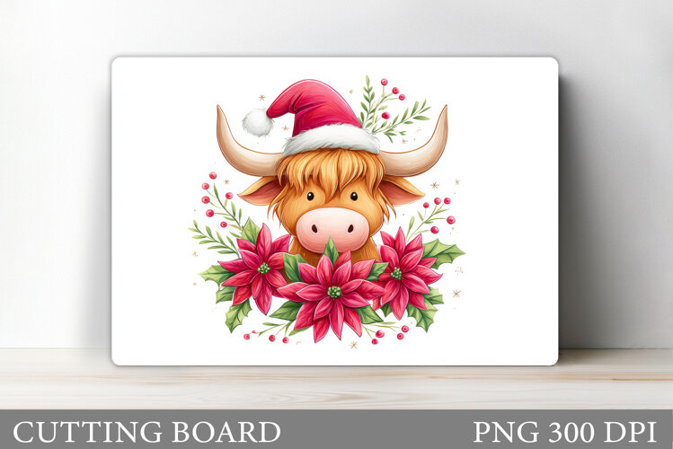 Christmas Cow Cutting Board. Christmas Cutting Board example image 1