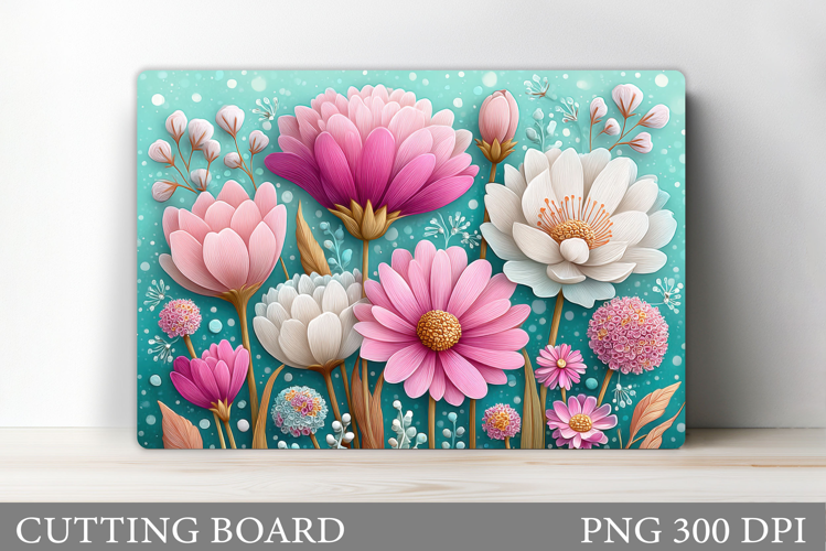 Floral Cutting Board Design. Flowers Cutting Board