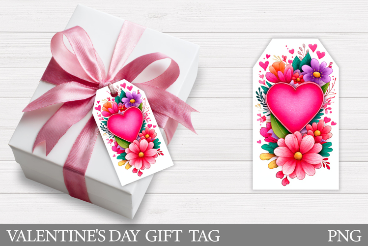 Hearts Gift Tag Printable. Valentines Gift Tag Design