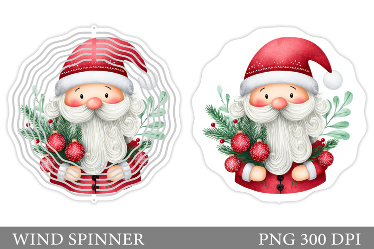 Santa Claus Wind Spinner. Christmas Wind Spinner Design