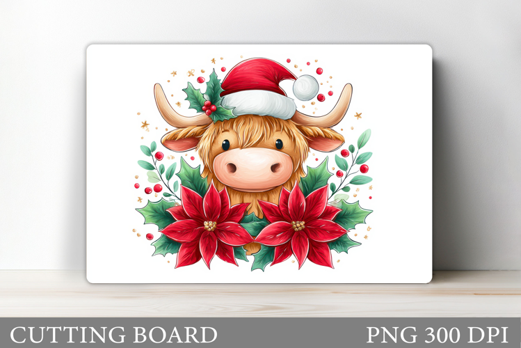 Christmas Cow Cutting Board. Christmas Cutting Board