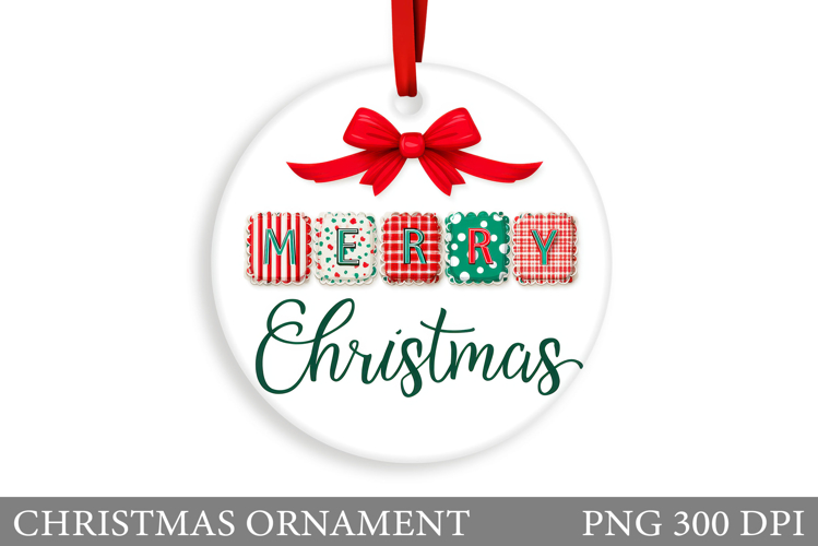 Christmas Ornament Sublimation. Merry Christmas Ornament