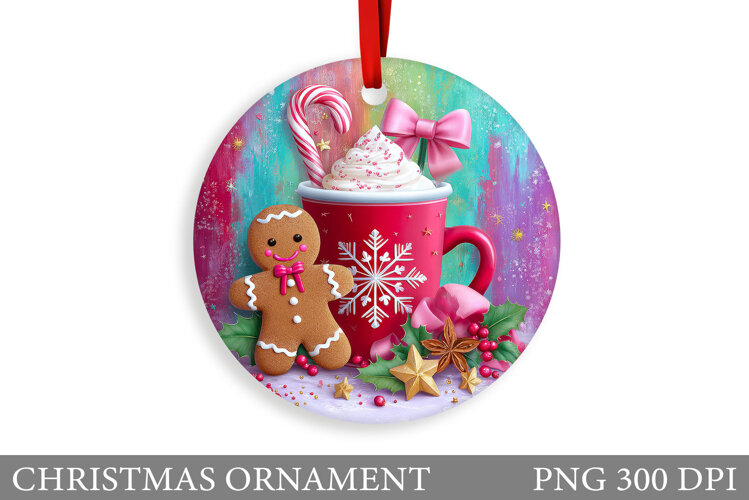 Gingerbread Christmas Ornament. Gingerbread Sublimation example image 1