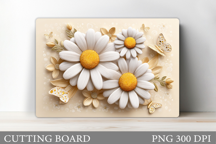 Daisy Flowers Cutting Board. Flowers Kitchen Cutting Design
