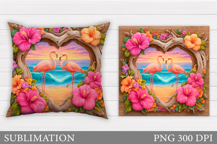 Flamingo Sublimation. Flamingo Pillow Sublimation