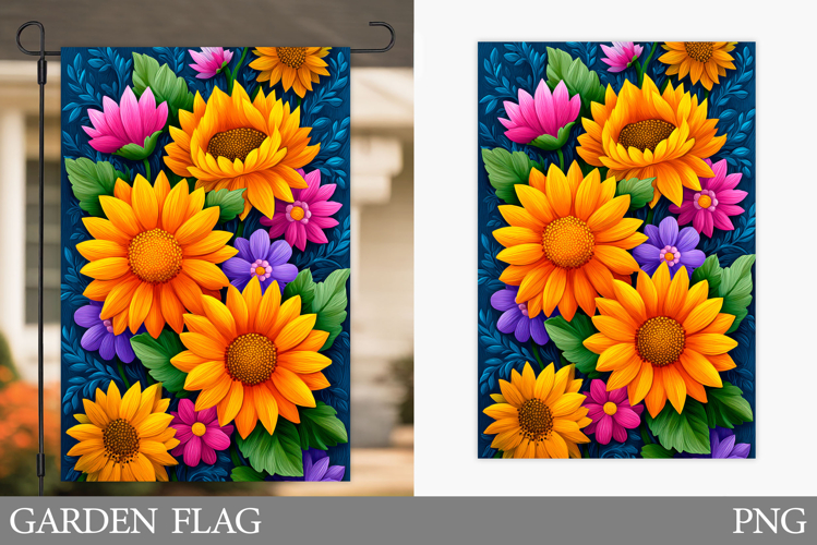 Sunflowers Garden Flag. Floral Garden Flag Design