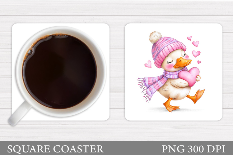 Valentines Duck Coaster. Valentines Coaster Sublimation