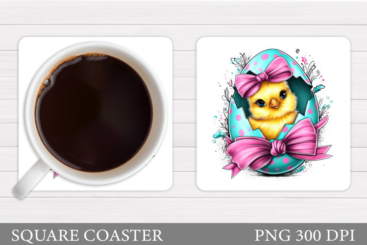Easter Chick Coaster Design. Easter Eggs Coaster Sublimation