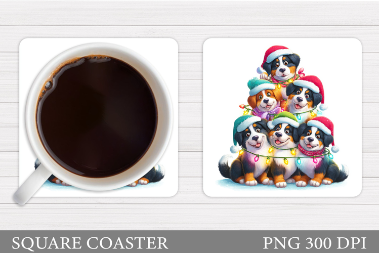 Christmas Dog Coaster Sublimation. Christmas Coaster Design