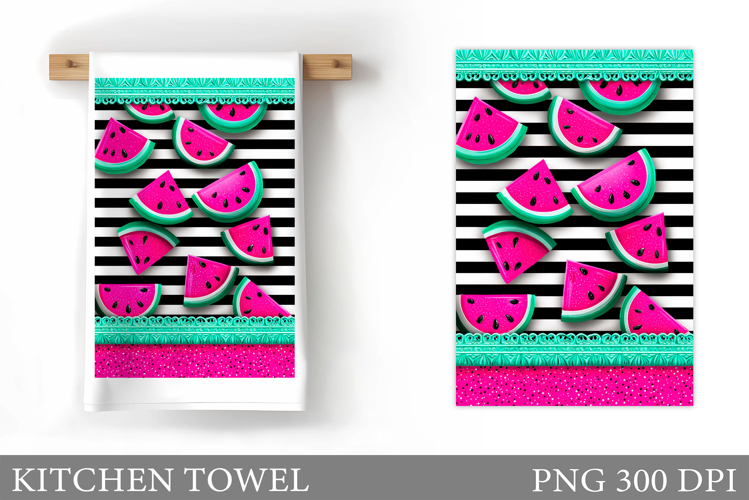 Watermelon Kitchen Towel. Summer Kitchen Towel Design example image 1