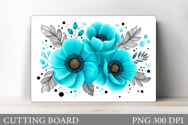 Flowers Cutting Board. Floral Cutting Board Sublimation example image 1