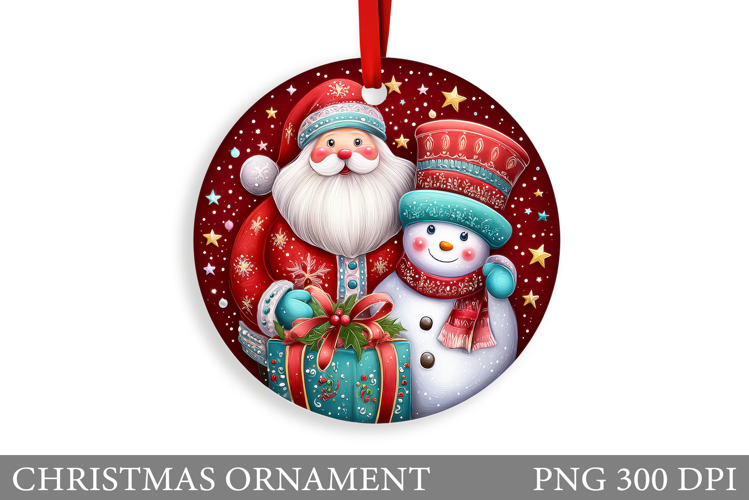 Cute Santa Claus Christmas Ornament. Santa Claus Sublimation
