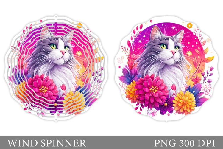 Cat Wind Spinner Design. Cat Sublimation