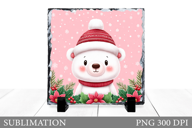 Christmas Bear Sublimation. Christmas Bear Slate Design