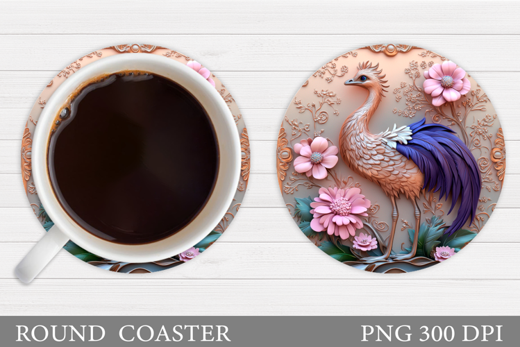 Ostrich Coaster Design. Ostrich Sublimation