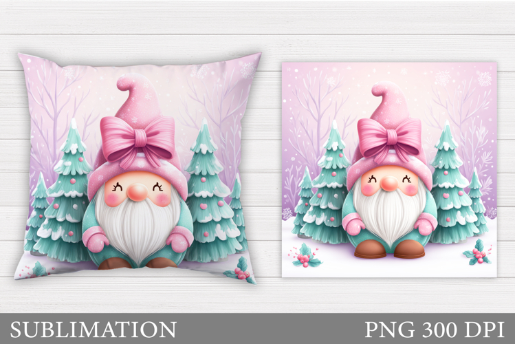 Christmas Gnome Pillow Design. Christmas Pillow Sublimation