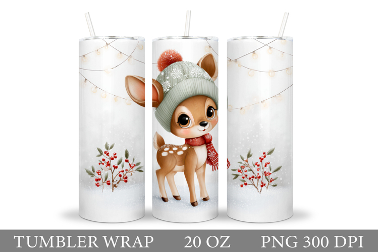 Christmas Deer Tumbler Design. Christmas Tumbler Sublimation