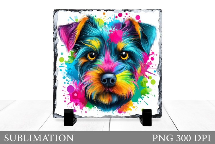 Dog Sublimation. Cute Dog Slate Sublimation
