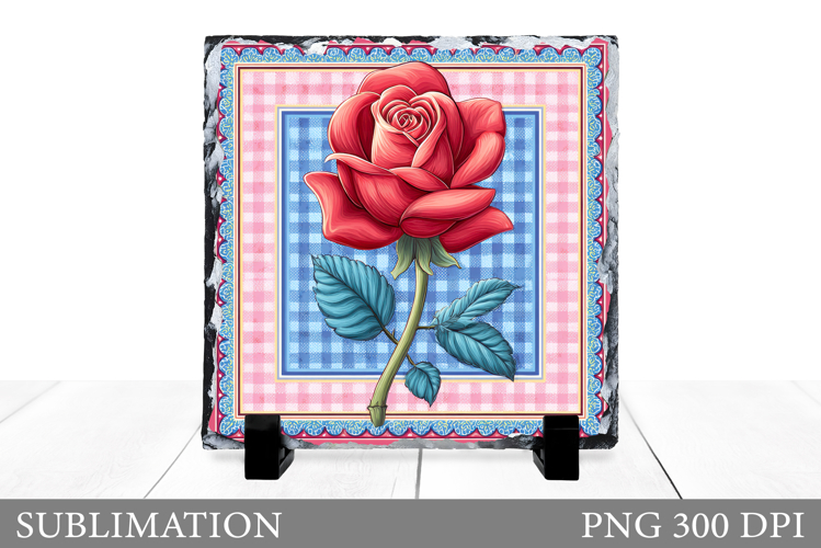 Rose Slate Design. Flowers Sublimation