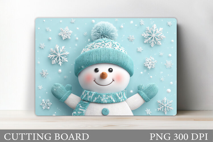 Cute Snowman Cutting Board. Christmas Cutting Board Design example image 1