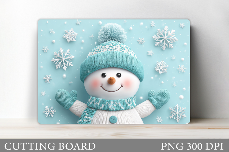 Cute Snowman Cutting Board. Christmas Cutting Board Design