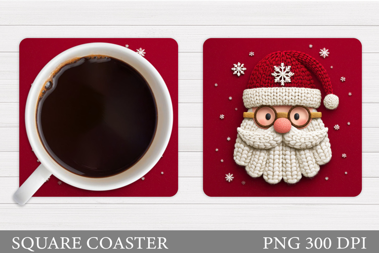 Crochet Santa Coaster Design. Santa Claus Sublimation