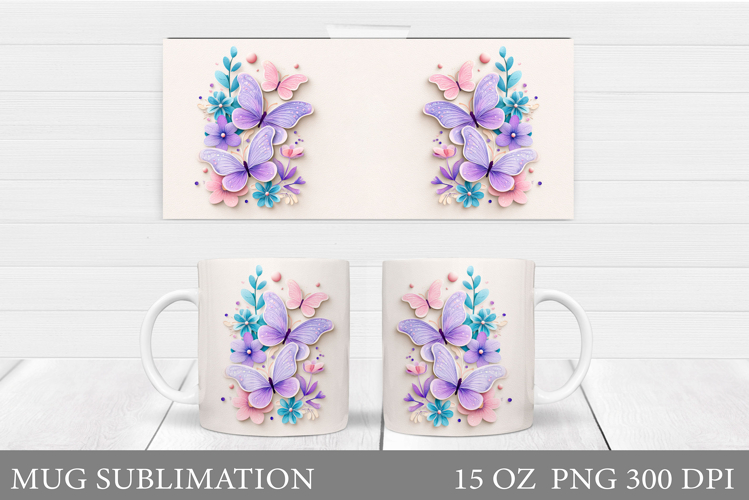 Butterfly Mug Design. Butterfly Mug Sublimation