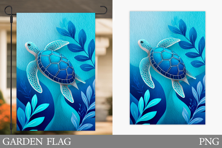 Sea Turtle Garden Flag. Summer Garden Flag Sublimation