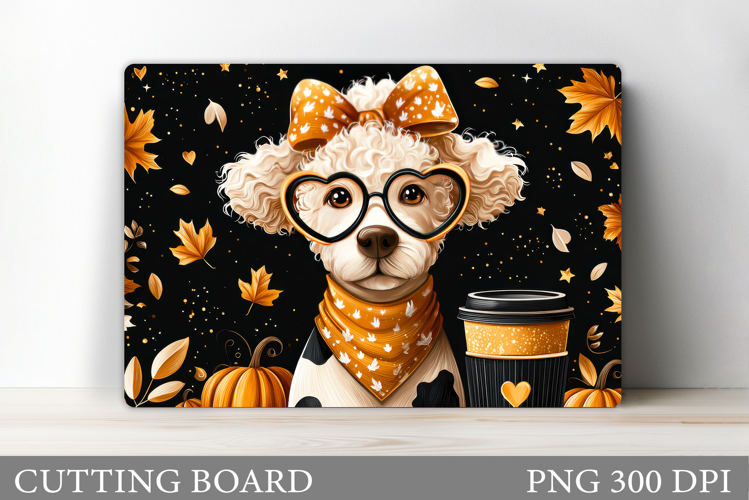Fall Dog Cutting Board. Fall Cutting Board Design