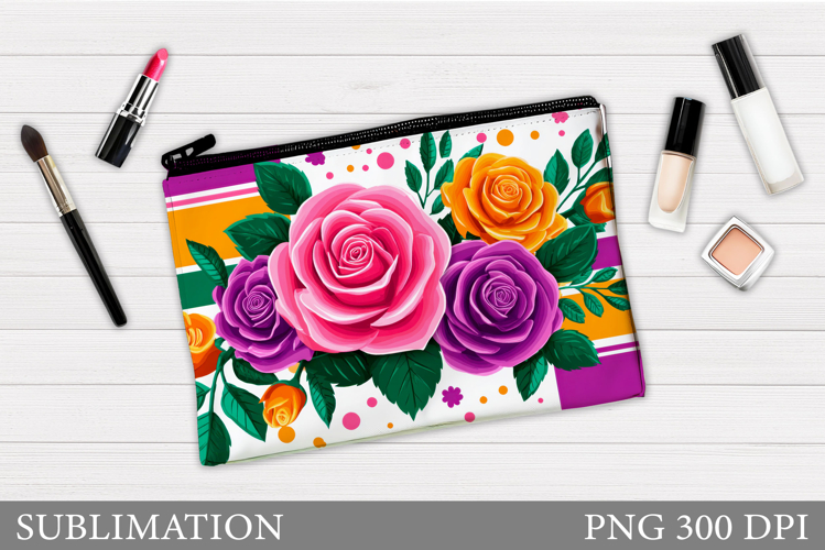 Roses Cosmetics Bag Design. Roses Sublimation