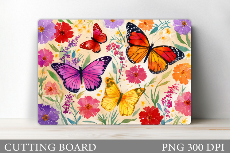 Butterflies Cutting Board Design. Butterflies Sublimation example image 1