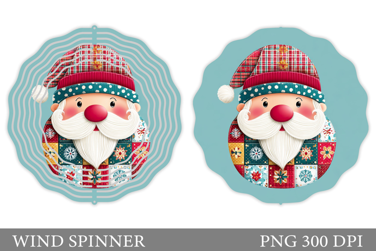 Santa Claus Wind Spinner. Christmas Wind Spinner Sublimation