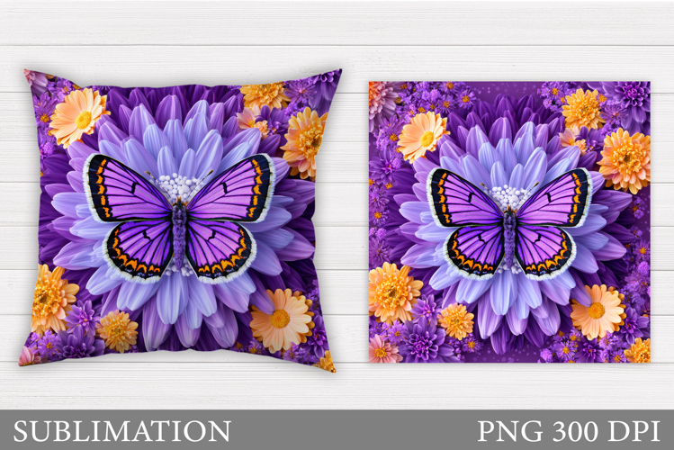 Butterfly Pillow Design. Butterfly Flowers Pillow
