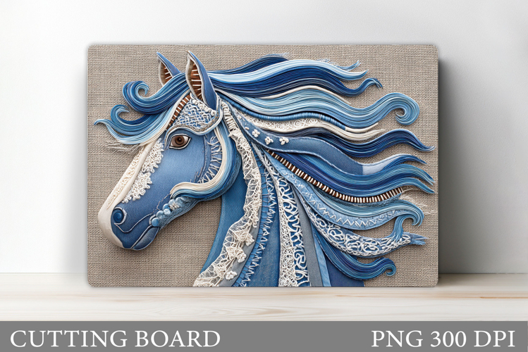 Denim Horse Cutting Board. Horse Sublimation