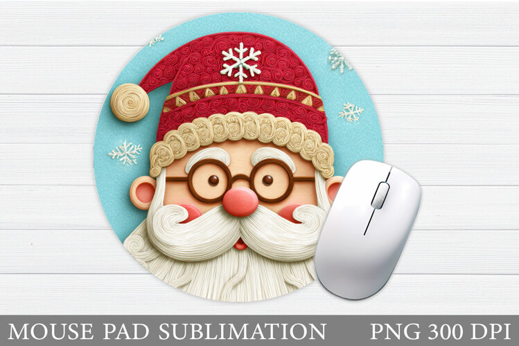 Santa Claus Mouse Pad. Christmas Mouse Pad Sublimation example image 1