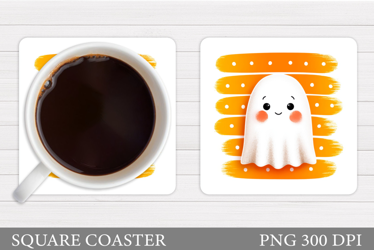 Ghost Coaster Design. Halloween Coaster Sublimation