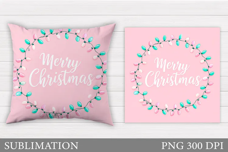 Merry Christmas Pillow Design. Christmas Pillow Sublimation