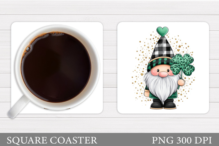 St Patrick Gnome Coaster. St Patrick Coaster Sublimation
