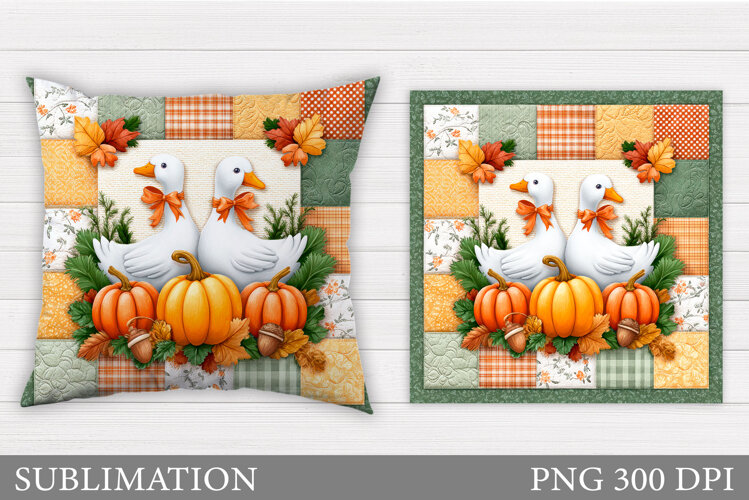 Fall Goose Pillow Sublimation. Fall Pillow Design example image 1