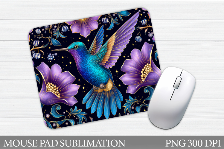 Hummingbird Mouse Pad Design. Flowers Birds Mouse Pad