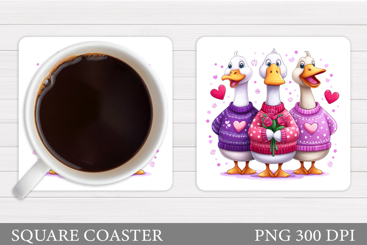 Valentines Goose Coaster. Valentines Coaster Sublimation