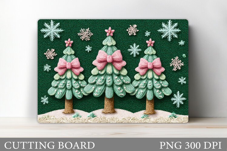 Christmas Tree Cutting Board. Christmas Tree Sublimation example image 1