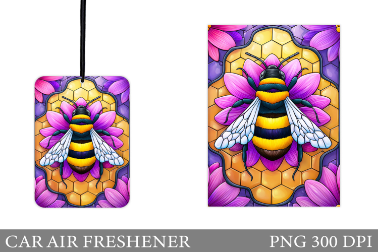 Bee Car Air Freshener Design. Bee Sublimation