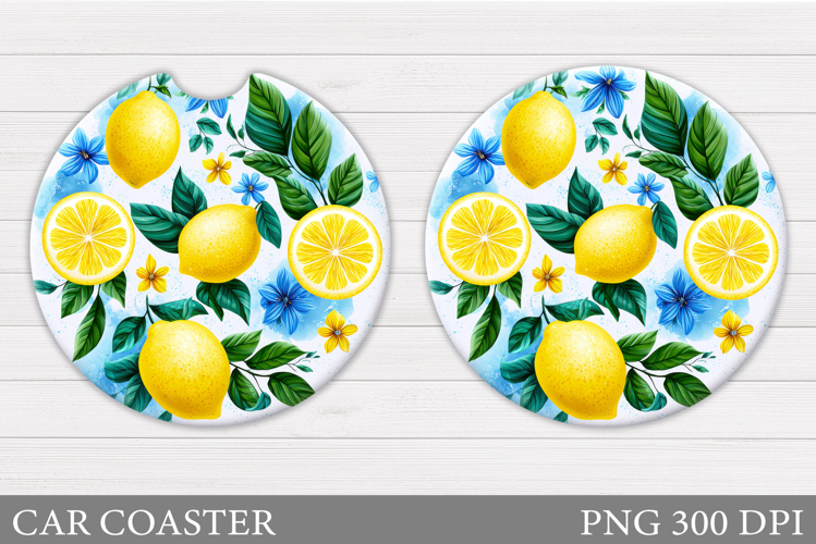 Lemons Car Coaster Design. Lemons Sublimation