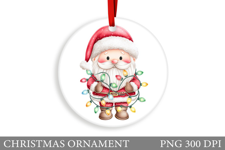 Cute Santa Claus Christmas Ornament. Santa Claus Sublimation