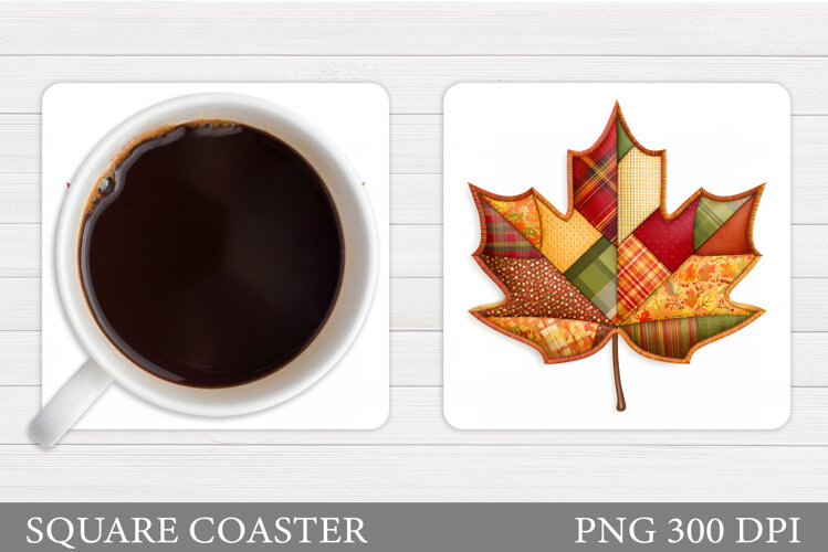 Fall Leaf Coaster Design. Fall Coaster Sublimation example image 1