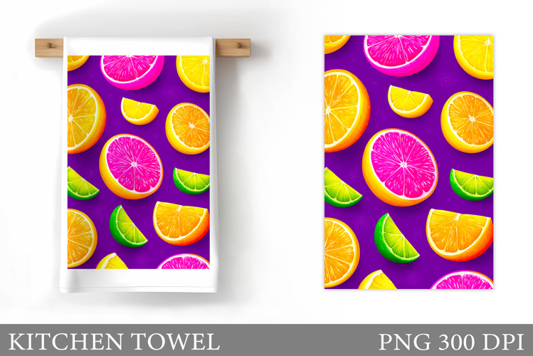 Citrus Kitchen Towel Design. Citrus Sublimation
